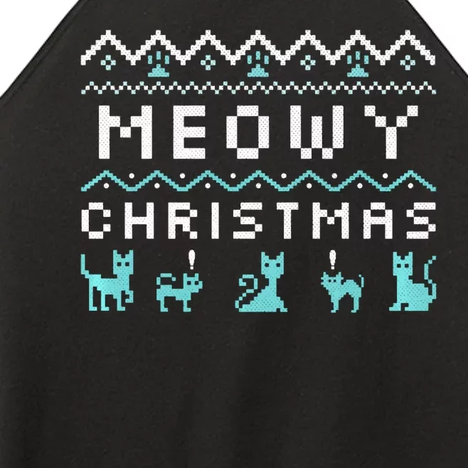 Funny Meowy Christmas Women’s Perfect Tri Rocker Tank