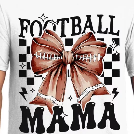 Football Mama Coquette Bow Funny Football Game Day Sport Mom Pajama Set