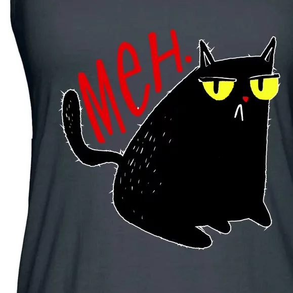 Funny Meh. Cat Meme For Cat Lovers Ladies Essential Flowy Tank