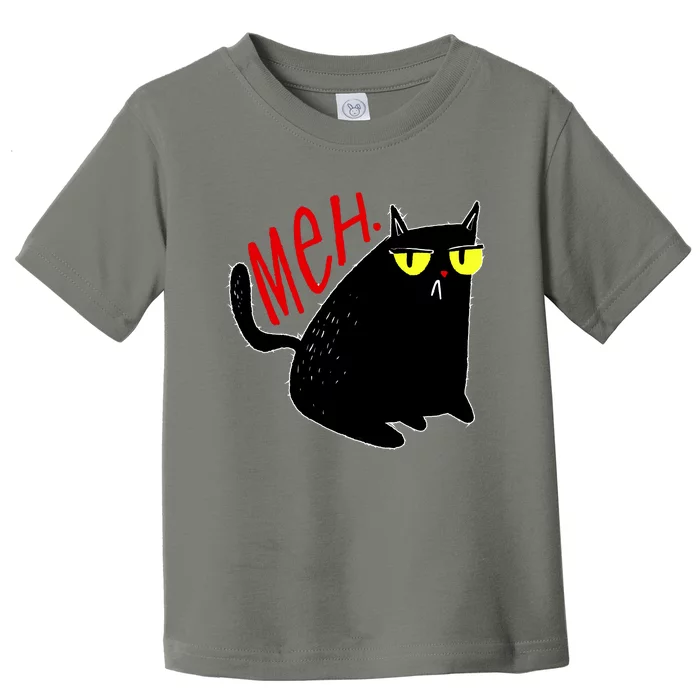 Funny Meh. Cat Meme For Cat Lovers Toddler T-Shirt