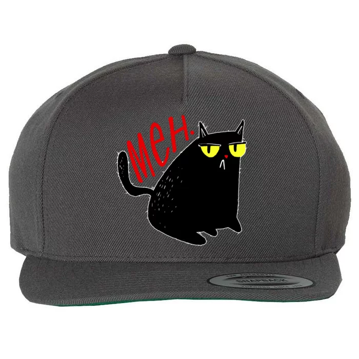 Funny Meh. Cat Meme For Cat Lovers Wool Snapback Cap