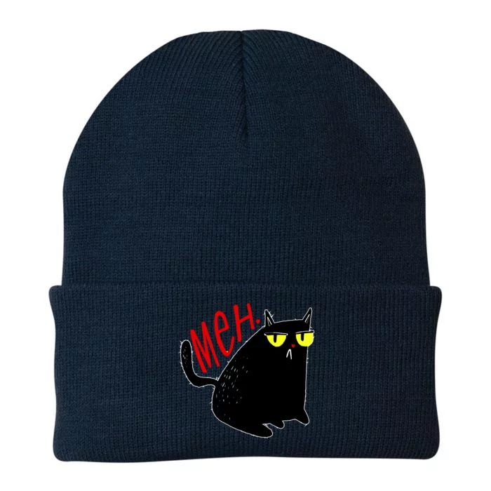 Funny Meh. Cat Meme For Cat Lovers Knit Cap Winter Beanie