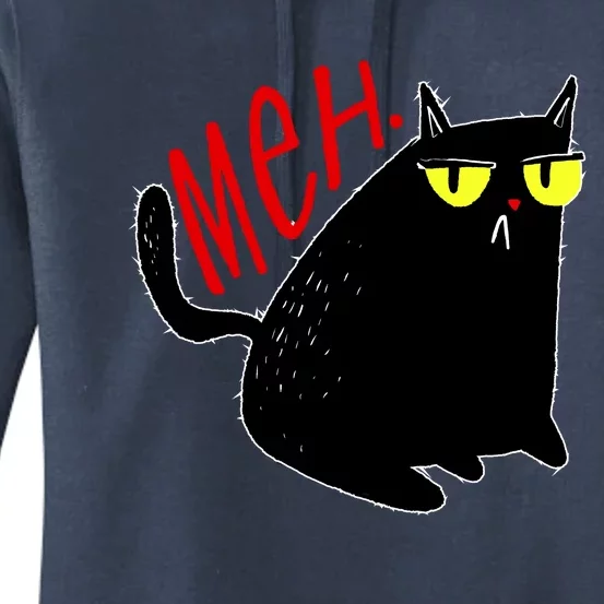 Funny Meh. Cat Meme For Cat Lovers Women's Pullover Hoodie