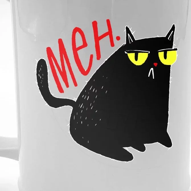 Funny Meh. Cat Meme For Cat Lovers Front & Back Beer Stein