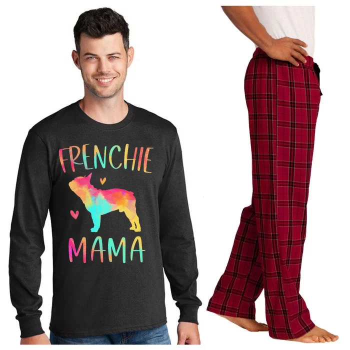 Frenchie Mama Colorful French Bulldog Gifts Dog Mom Long Sleeve Pajama Set