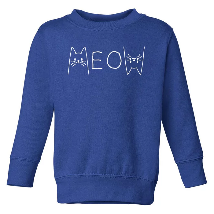 Funny Meow Cat Meow K.itty Cats Meow Toddler Sweatshirt