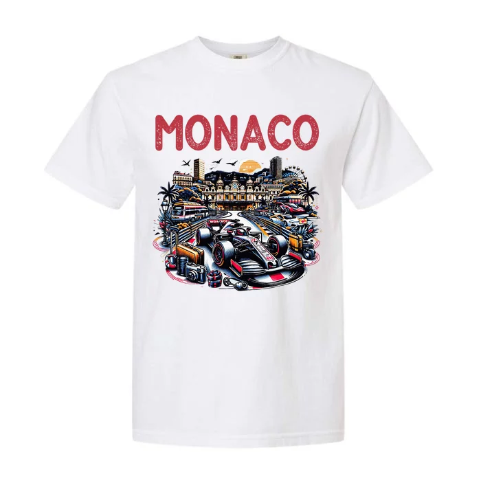 Formula Monaco City Monte Carlo Circuit Racetrack Travel Garment-Dyed Heavyweight T-Shirt