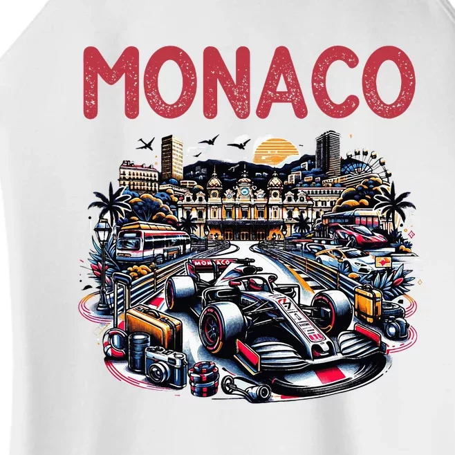 Formula Monaco City Monte Carlo Circuit Racetrack Travel Women’s Perfect Tri Rocker Tank