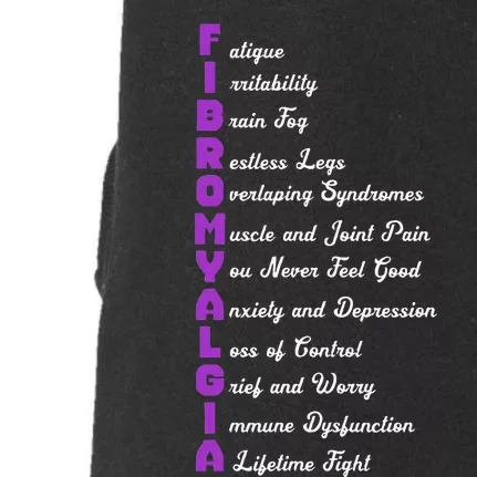 Fibromyalgia Meaning Chronic Pain Fibro Awareness Doggie 3-End Fleece Hoodie