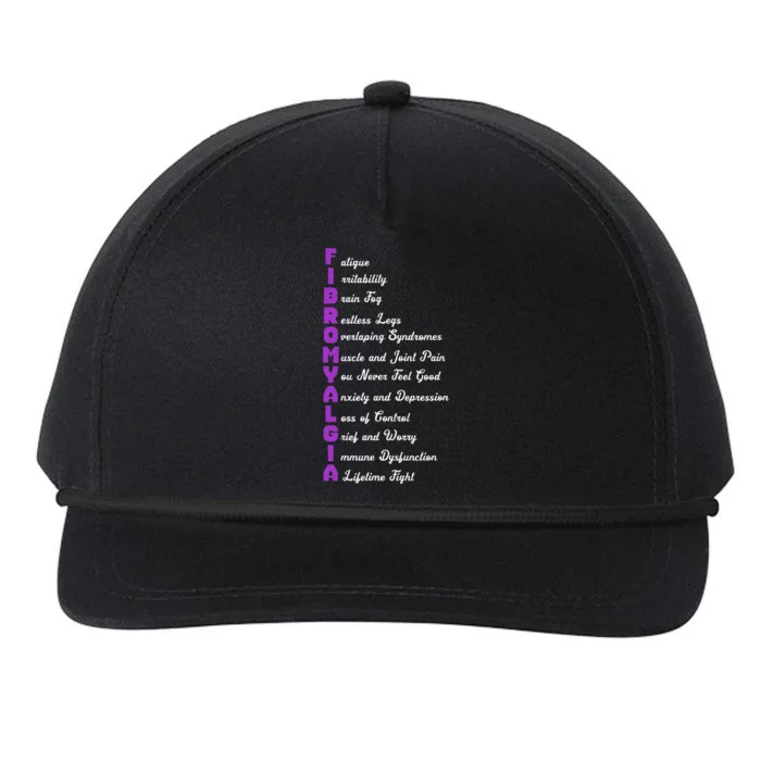 Fibromyalgia Meaning Chronic Pain Fibro Awareness Snapback Five-Panel Rope Hat