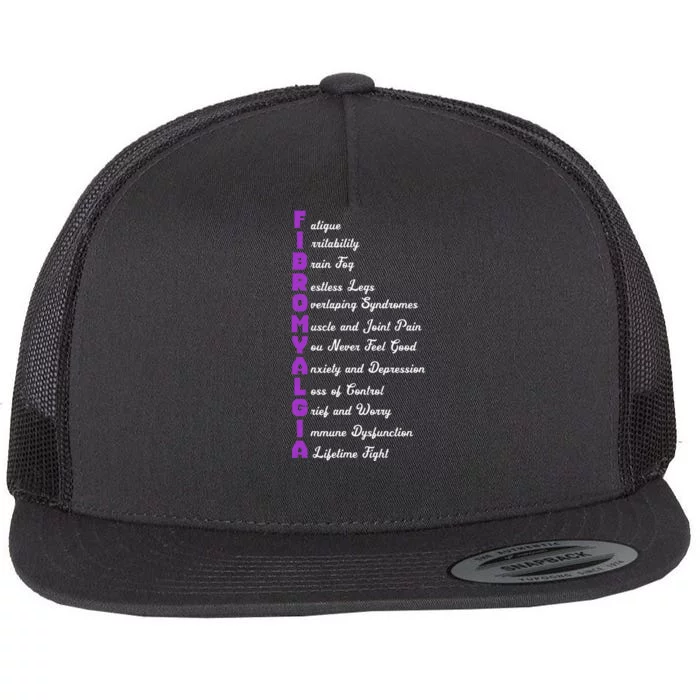 Fibromyalgia Meaning Chronic Pain Fibro Awareness Flat Bill Trucker Hat