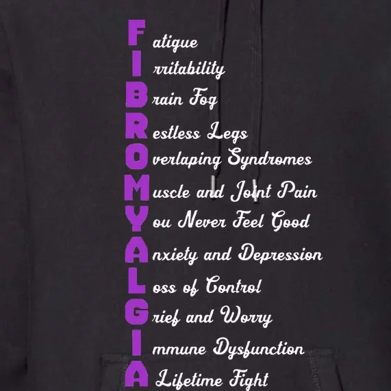 Fibromyalgia Meaning Chronic Pain Fibro Awareness Premium Hoodie