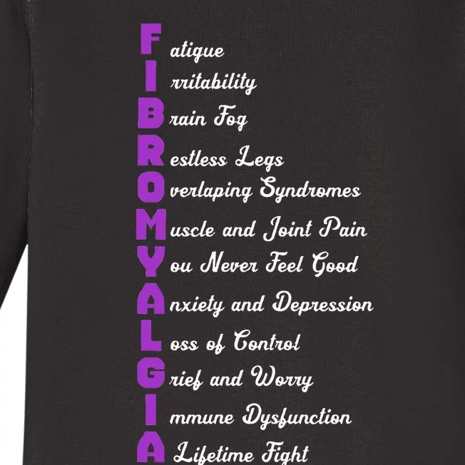 Fibromyalgia Meaning Chronic Pain Fibro Awareness Baby Long Sleeve Bodysuit