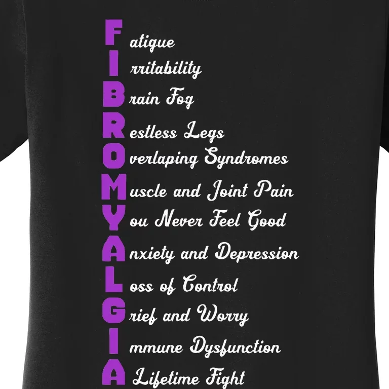 Fibromyalgia Meaning Chronic Pain Fibro Awareness Women's T-Shirt