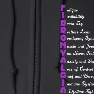 Fibromyalgia Meaning Chronic Pain Fibro Awareness Full Zip Hoodie