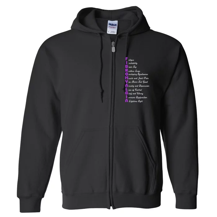 Fibromyalgia Meaning Chronic Pain Fibro Awareness Full Zip Hoodie