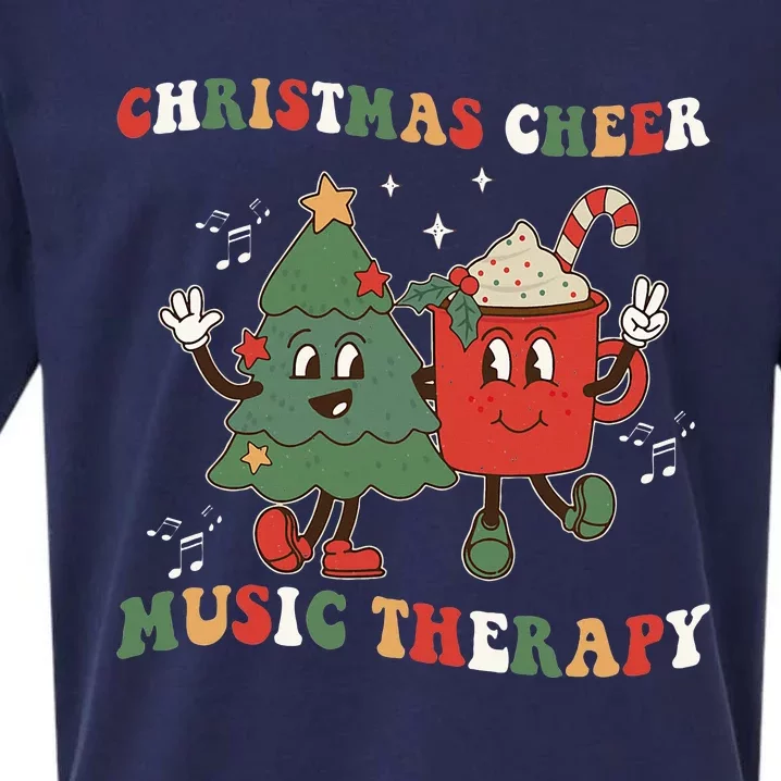 Festive Melodies Christmas Music Therapy for Music Lovers Sueded Cloud Jersey T-Shirt