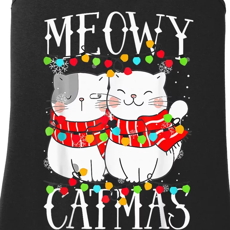 Funny Meowy Catmas Merry Christmas Kitten Pajama Ladies Essential Tank