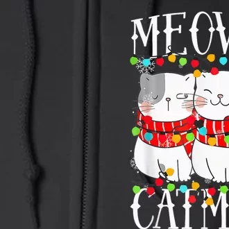 Funny Meowy Catmas Merry Christmas Kitten Pajama Full Zip Hoodie