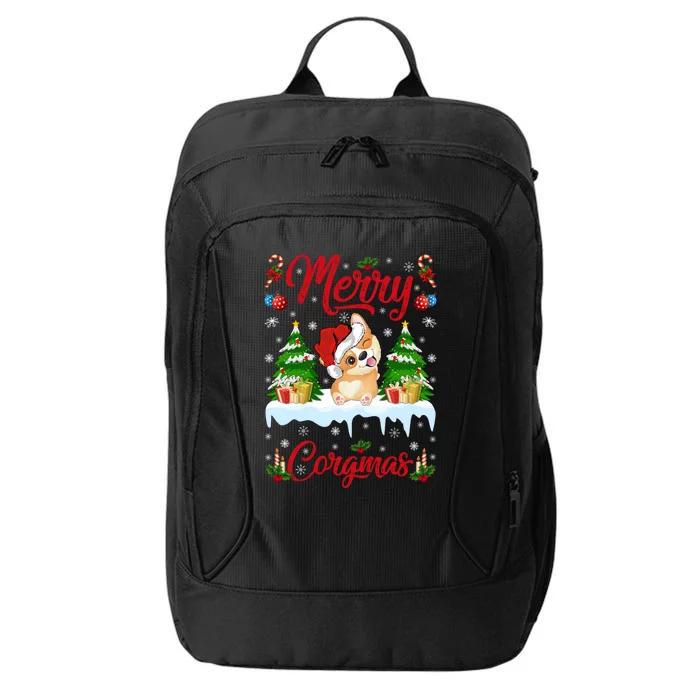 Funny Merry Corgmas Xmas Gift Santa Hat Corgi Christmas Cute Gift City Backpack