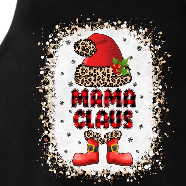 Funny Mama Claus Santa Leopard Family Matching Christmas Gift Ladies Tri-Blend Wicking Tank