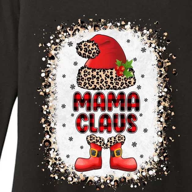 Funny Mama Claus Santa Leopard Family Matching Christmas Gift Womens CVC Long Sleeve Shirt