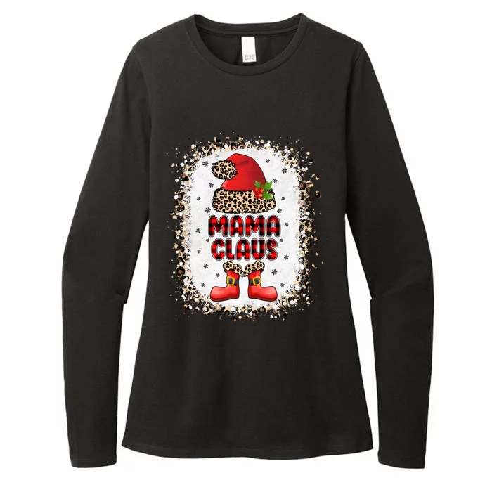 Funny Mama Claus Santa Leopard Family Matching Christmas Gift Womens CVC Long Sleeve Shirt