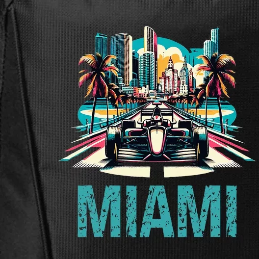 Formula Miami City Racing Circuit Car Map Grand Prix Race City Backpack