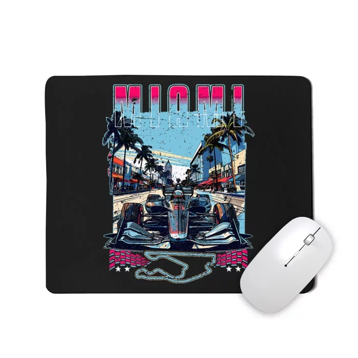 Formula Miami City Racing Racetrack Car Map Grand Prix Race Mousepad