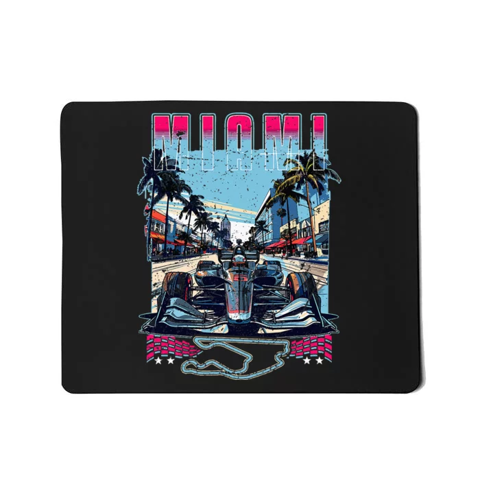 Formula Miami City Racing Racetrack Car Map Grand Prix Race Mousepad