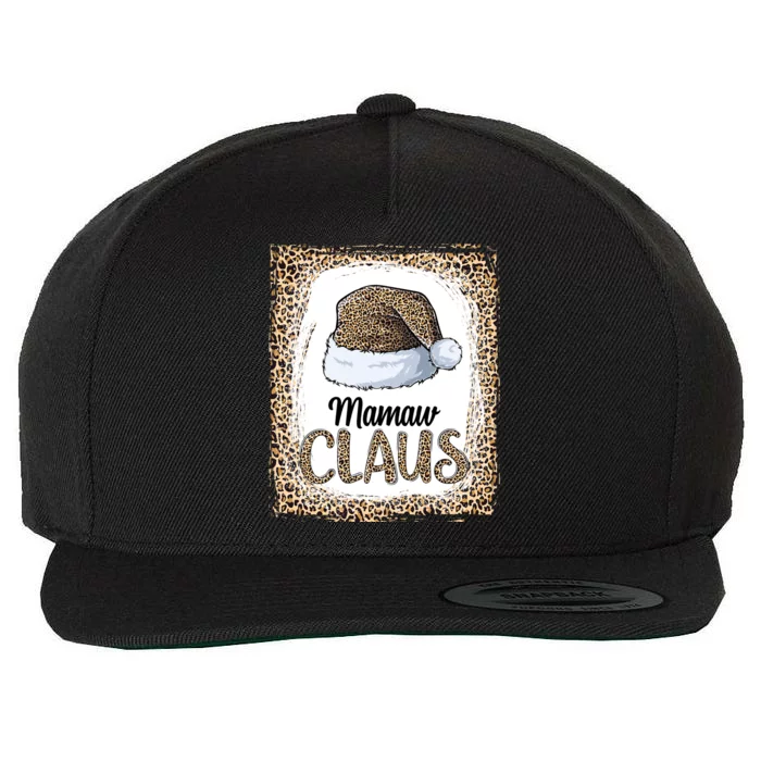 Funny Mamaw Claus Christmas Family Matching Pajama Leopard Gift Wool Snapback Cap