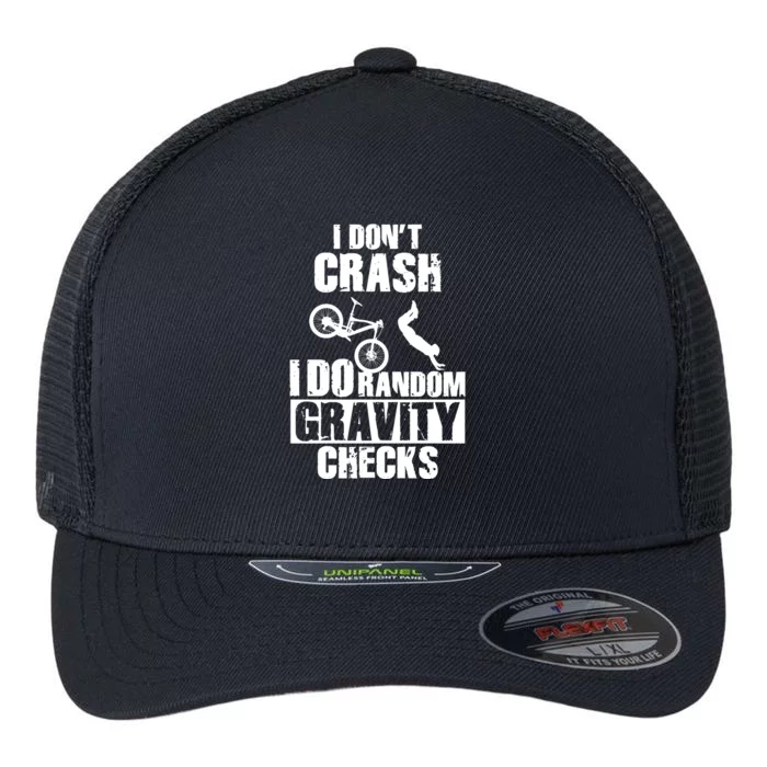 Funny Mtb Crash Funny Gift Gravity Checks Mountain Bike Gift Flexfit Unipanel Trucker Cap