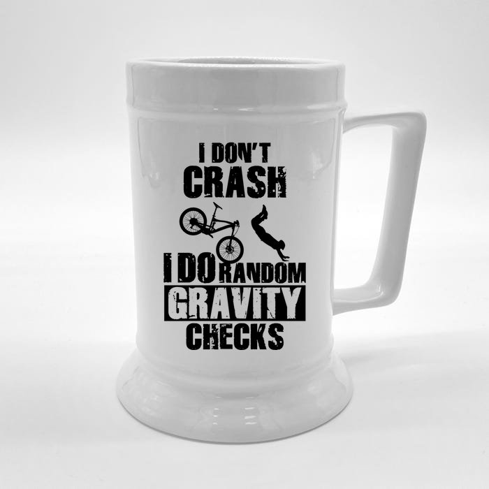 Funny Mtb Crash Funny Gift Gravity Checks Mountain Bike Gift Front & Back Beer Stein