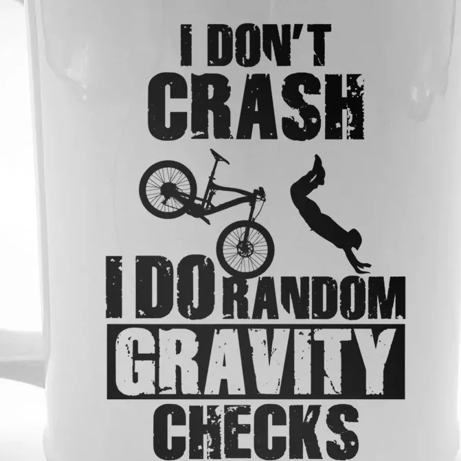 Funny Mtb Crash Funny Gift Gravity Checks Mountain Bike Gift Front & Back Beer Stein