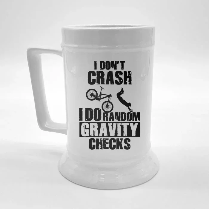 Funny Mtb Crash Funny Gift Gravity Checks Mountain Bike Gift Front & Back Beer Stein