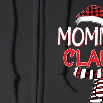 Funny Mom Christmas Santa Claus Red Plaid Shirts Mommy Claus Full Zip Hoodie