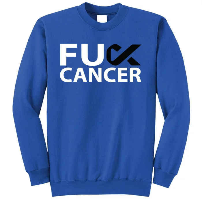 Fuck Melanoma Cancer F U Fu Black Ribbon Cancer Awareness Cool Gift Sweatshirt