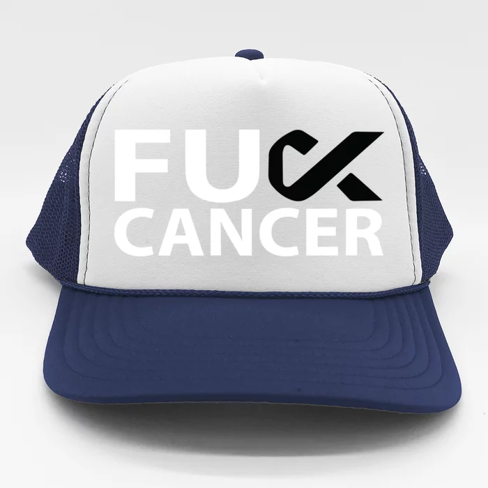 Fuck Melanoma Cancer F U Fu Black Ribbon Cancer Awareness Cool Gift Trucker Hat