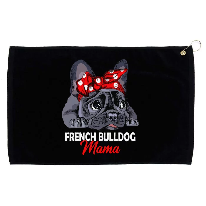 Frenchie Mama Cute French Bulldog Dog Mom Funny Grommeted Golf Towel