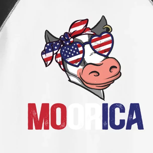 Funny Moorica Cow Lover 4th Of July Usa Patriotic Cow Meaningful Gift Toddler Fine Jersey T-Shirt