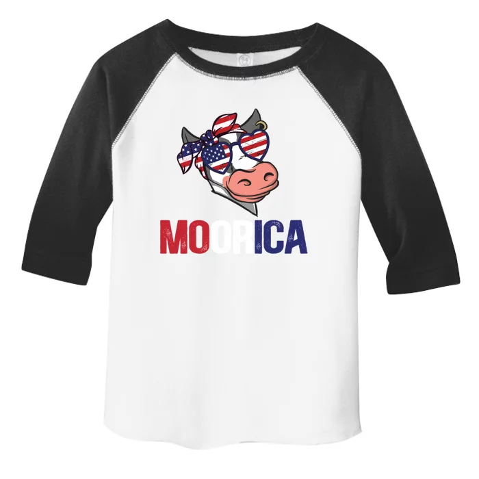 Funny Moorica Cow Lover 4th Of July Usa Patriotic Cow Meaningful Gift Toddler Fine Jersey T-Shirt