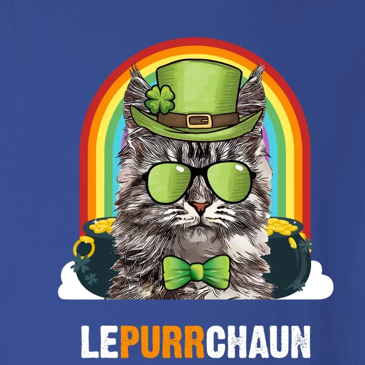 Funny Maine Coon Cat Lepurrchaun St Patricks Day Gift Toddler Long Sleeve Shirt