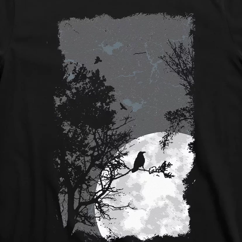 Full Moon Crow Gloomy Forest Costume Awesome Halloween Gift T-Shirt