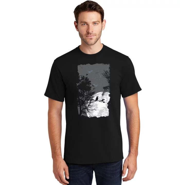 Full Moon Crow Gloomy Forest Costume Awesome Halloween Gift Tall T-Shirt