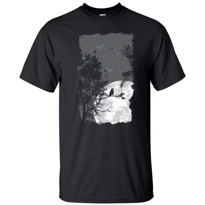 Full Moon Crow Gloomy Forest Costume Awesome Halloween Gift Tall T-Shirt