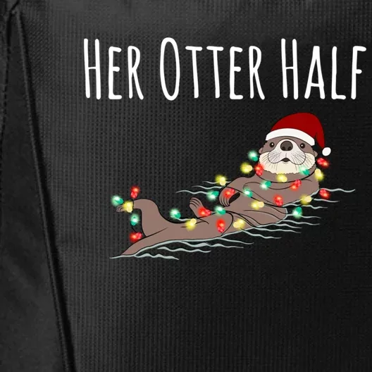 Funny Matching Couple His And Her Otter Half Ugly Christmas Gift City Backpack