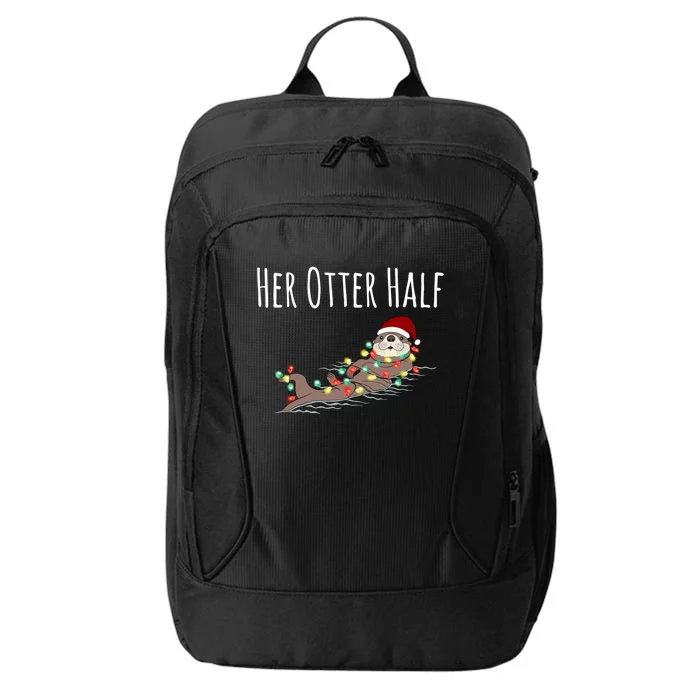 Funny Matching Couple His And Her Otter Half Ugly Christmas Gift City Backpack