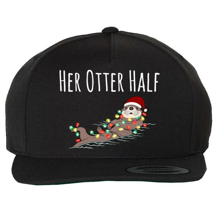 Funny Matching Couple His And Her Otter Half Ugly Christmas Gift Wool Snapback Cap