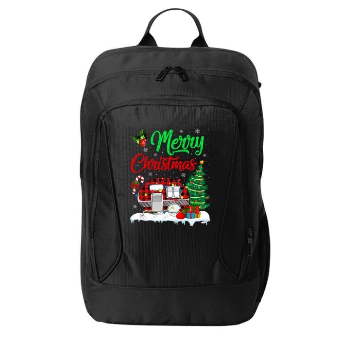 Funny Matching Camping Lighting Santa Camper RV ChristmasGift City Backpack