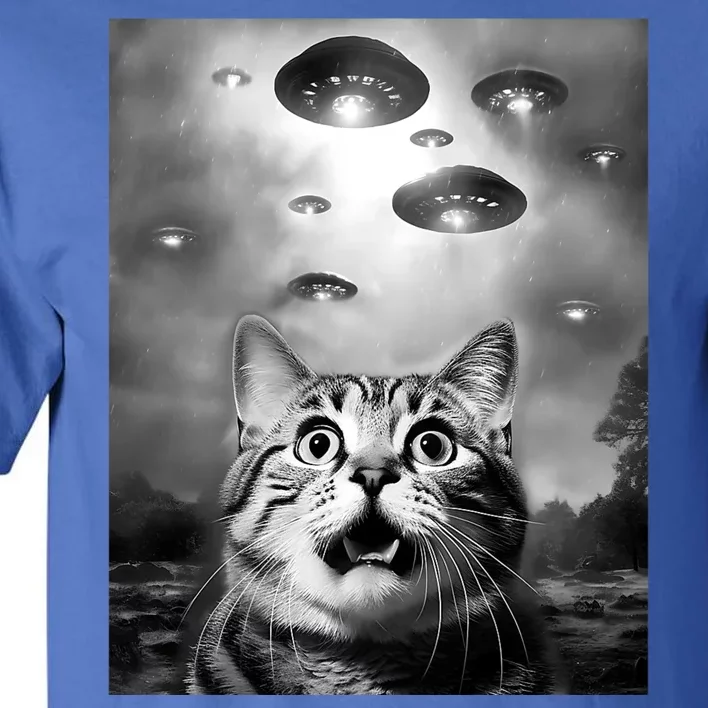 Funny Meme Cat Selfie With Alien Ufos Funny Cat Lovers Aliens Ufo Tall T-Shirt